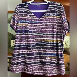 Coldwater Creek purple short sleeve top XL